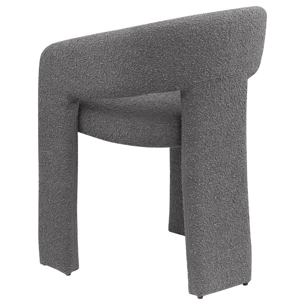 English Elm Cedral Grey Boucle Dining Arm Chair Set of 2 — Modern 3-Legged Upholstered Seats, Rounded Back Comfort, Stylish Contemporary Design B062P299826