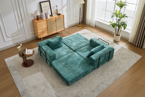 English Elm Compression Convertible Floor Sofa Bed - Cozy Chenille Loveseat For Small Spaces, No Assembly Needed! W3723P345641