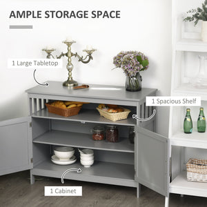 English Elm Homcom Modern Sideboard Buffet Cabinet: Stylish Grey Storage For Kitchen, Dining, Or Coffee Bar W2225P217395