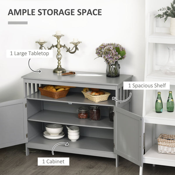 English Elm Homcom Modern Sideboard Buffet Cabinet: Stylish Grey Storage For Kitchen, Dining, Or Coffee Bar W2225P217395