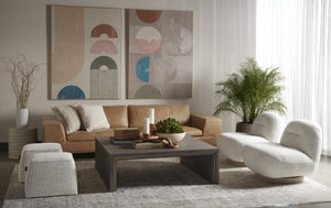 Sunpan Franze Swivel Lounge Chair - Stylish Comfort with Durable Performance Fabric and Blonde Ash Base Merino Pearl