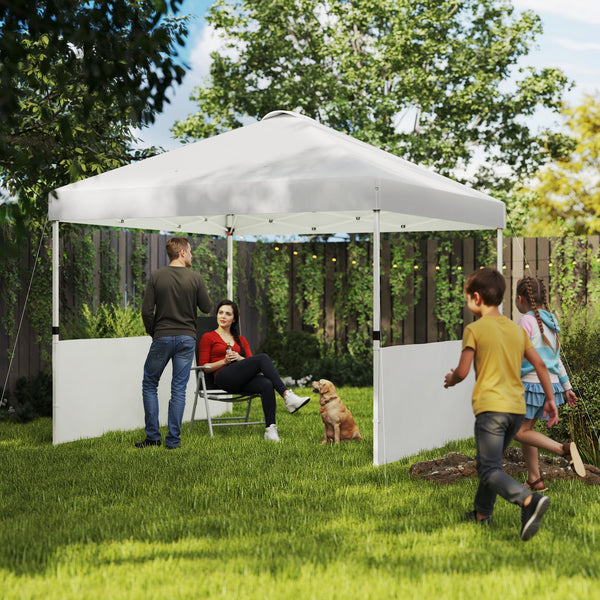 English Elm Outsunny 10x10 Pop up Canopy Uv50 Oxford Roof Adjustable Legs Wheeled Bag W2225P485603