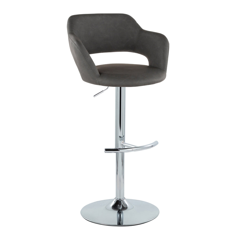 English Elm Adjustable Swivel Barstools Set of 2 Cream Upholstered Seat Black Steel Frame B202S00970