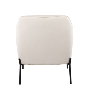 English Elm Daniella Bucket Accent Chair Woven Cream Upholstery with Black Metal Legs Modern Style B202P223484