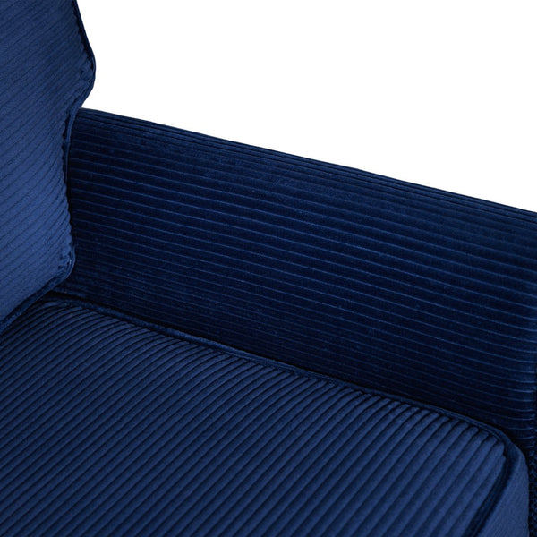 English Elm 57" Corduroy Two Seater Sofa Removable Cushions Solid Wood Frame Compact Living Room Blue W2715P433632