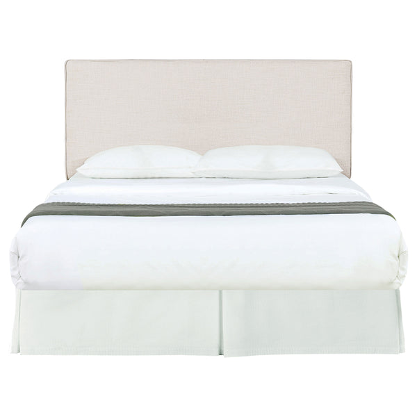 English Elm Sand Fabric Upholstered Headboard Rounded Silhouette for Queen Full Bedroom B062P153879