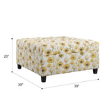 English Elm Wallace & Bay - Wallace & Bay  Foria Yellow Floral Storage Ottoman