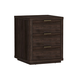 English Elm Evelyn 20" Modern Nightstand In Brown - 3-Drawer Bedside Storage With Stylish Design & Easy Access B365P398521