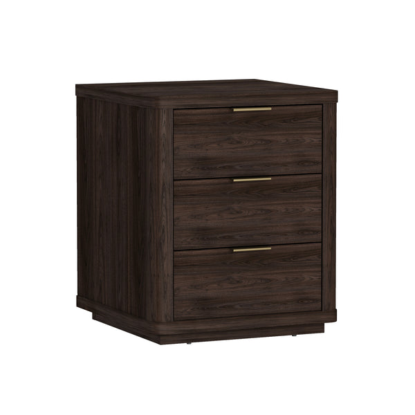 English Elm Evelyn 20" Modern Nightstand In Brown - 3-Drawer Bedside Storage With Stylish Design & Easy Access B365P398521