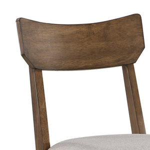 English Elm Summit Mid-century Wood Frame Dining Chair Set of Four with Gray Upholstered Seats B056P412612