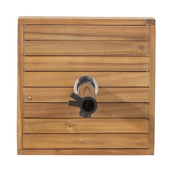 English Elm Christopher Knight Home® - RALPH Teak Square Umbrella Base – 40 lb Concrete & Acacia Wood, Stainless Tube, Fits 1.57–1.77" Poles 71822.00
