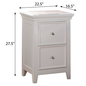 English Elm White Elegant 2-Drawer Nightstand - Chic Transitional Design With Storage For Modern Bedrooms B062P186509-GIGA