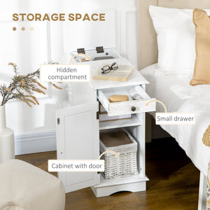 English Elm Homcom Flip Top Side Table With Storage Drawer – Stylish, Space-Saving Accent Table For Living Room W2225P229404