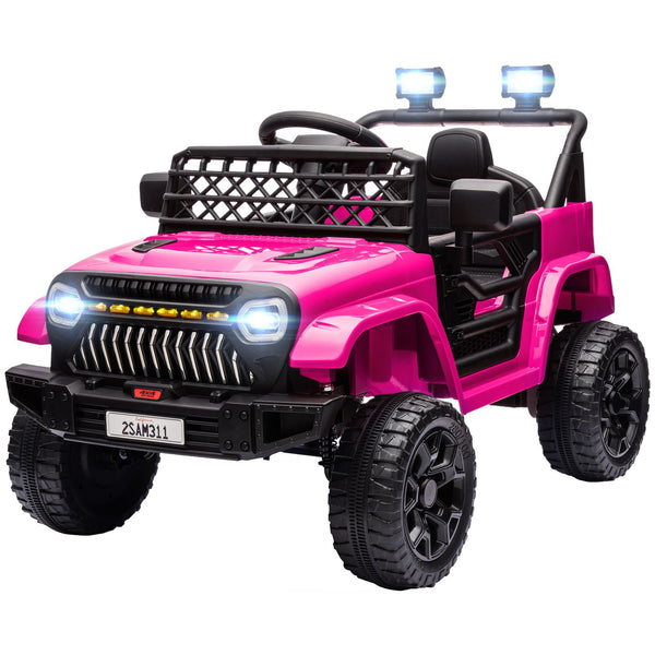 English Elm Qaba 12v Battery Powered Kids Ride on Utv with Spring Suspension and Remote Pink W2225P249876