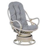 OSP Home Furnishings Lanai Rattan Swivel Rocker Grey