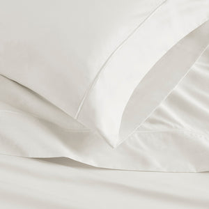 JLA Home Croscill - 500TC Egyptian Cotton Sateen Sheet Set — 500-thread Luxury, Baratta Stitch Hem, Breathable & Durable White CCS20-002