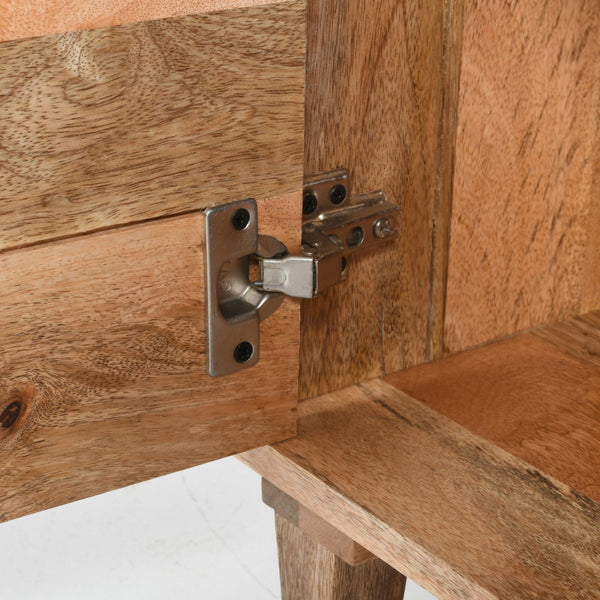 English Elm Christopher Knight Home® - Natural Solid Mango Wood Nightstand with 1 Drawer, Minimal Cutout Handles, Handcrafted Modern Finish N758P194740X