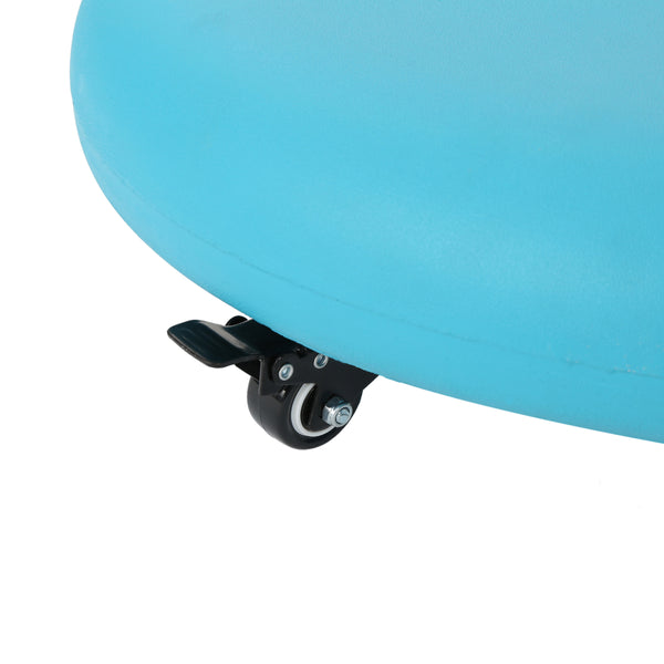 English Elm Wheelie Concrete Outdoor Umbrella Base with Locking Casters for Patio Stability Teal 60454.00TEL