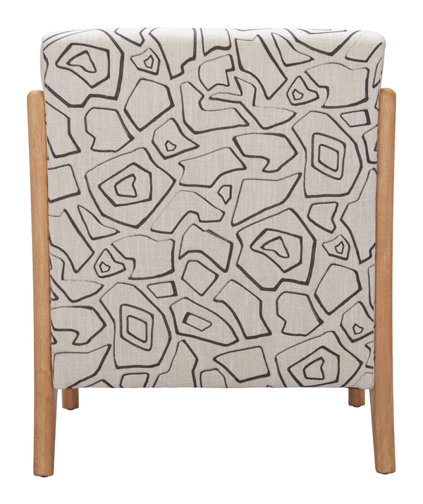Zuo Modern Runa Accent Chair - Stylish Modern Design, Premium Quality Fabric & Wood For Elegant Living Spaces Beige 100% Polyester,Plywood,Rubberwood 110468-zuo-modern