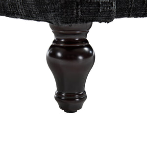 English Elm Modern chenille 2-seater sofa with LED lighting, USB charging, storage pocket, sturdy wood legs Black W395P318548