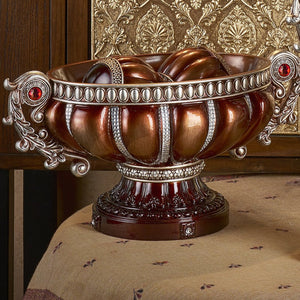 English Elm 8" Polyresin Decorative Bowl with Classical Greek Engravings and Antique Bronze Finish B072116428