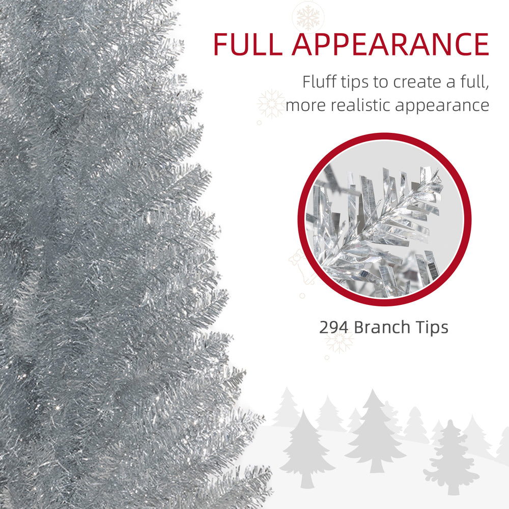 English Elm Homcom 5' Slim Pencil Christmas Tree With 294 Realistic Branch Tips - Perfect For Small Spaces! W2225P249663