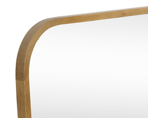 Sunpan Calabasas Wall Mirror - Sleek Minimalist Design with Unique Artisanal Craftsmanship for Modern Spaces Rustic Oak