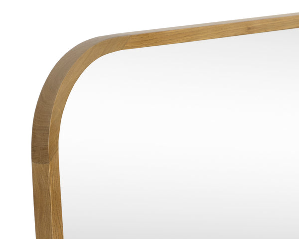 Sunpan Calabasas Wall Mirror - Sleek Minimalist Design with Unique Artisanal Craftsmanship for Modern Spaces Rustic Oak