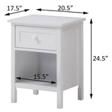 English Elm White Nightstand With Drawer