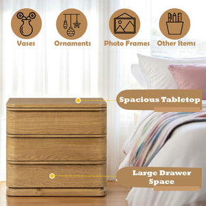 English Elm Zoey Wire-brushed White Oak Veneer Nightstand with Smooth Drawer for Modern Bedrooms B2756P504967