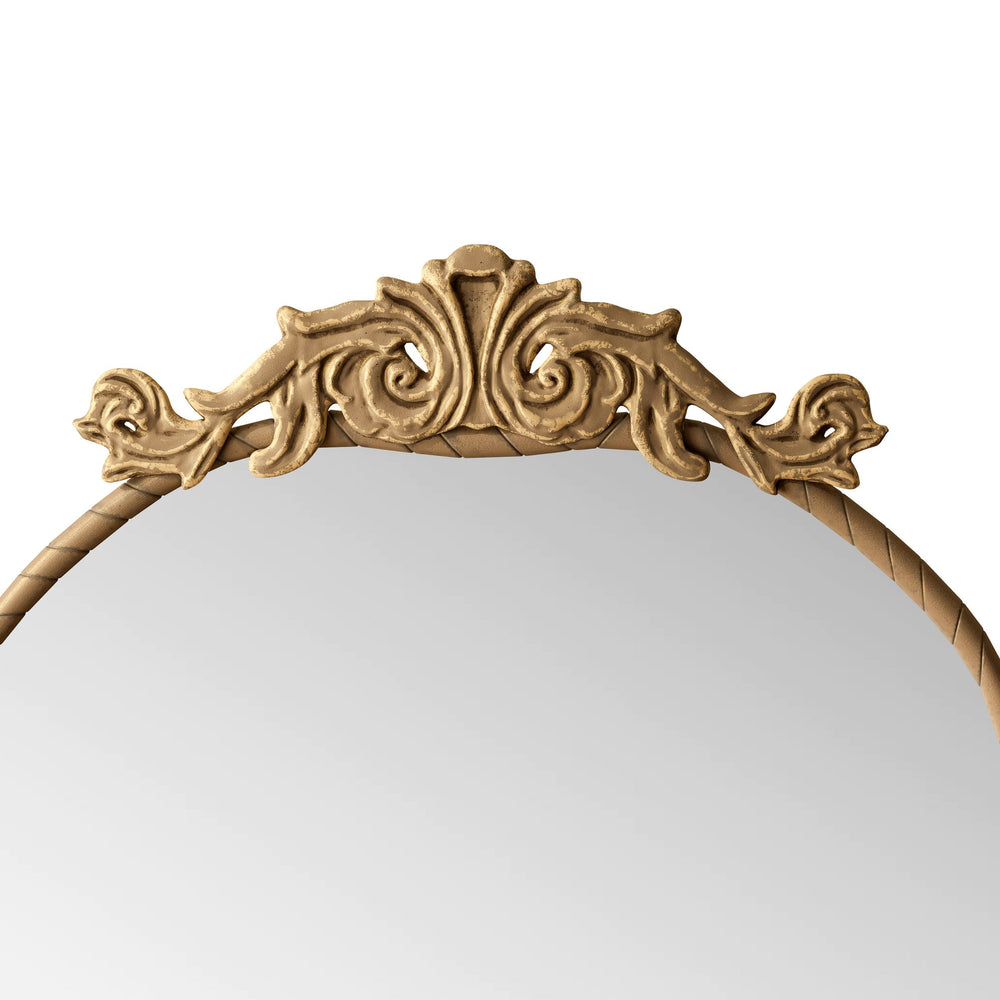 English Elm 58"X24" Arched Full Body Mirror - Vintage Ornate Design, Wall-Mounted, Durable Shatter-Resistant Glass W757P286271