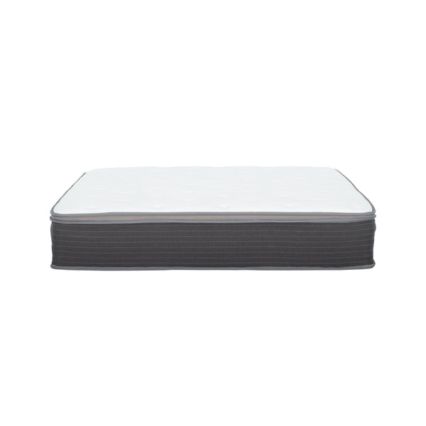 English Elm Plush 10in Cal King Hybrid Mattress in a Box with Gel Memory Foam and Pocket Coil Support for Cool, Undisturbed Sleep Grey+White 75 L x 15 W x 15 H B011P234648