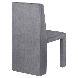 English Elm Santa Cruz Grey Velvet Upholstered Dining Side Chair Set of 2 — Modern Sculpted Lines, Soft Durable Fabric, 35" High Elegance B062P299854