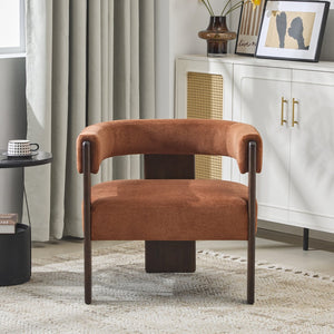 English Elm Christopher Knight Home® - Modern Velvet Upholstered Accent Arm chair with Barrel Back Design, Luxurious Velvet Comfort & Curved Legs Burnt Orange 29.5 L x 25.5 W x 14.5 H N776P205886R