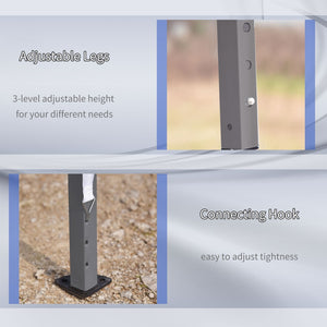 English Elm Outsunny 10' X 19.2' Heavy-Duty Pop Up Canopy Tent For Events, Bbqs & Weddings With Carry Bag W2225P200886-GIGA