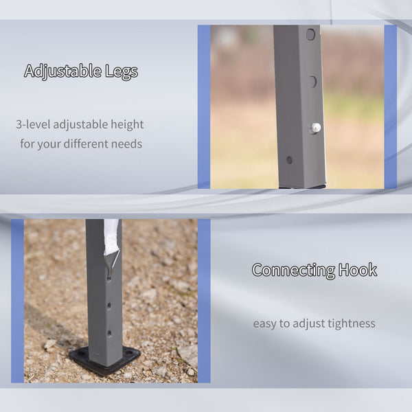 English Elm Outsunny 10' X 19.2' Heavy-Duty Pop Up Canopy Tent For Events, Bbqs & Weddings With Carry Bag W2225P200886-GIGA