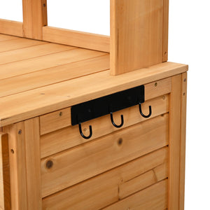 English Elm Topmax Fir Wood Hutch Potting Bench with Drawers Shelves Mudroom Storage N717P229024A