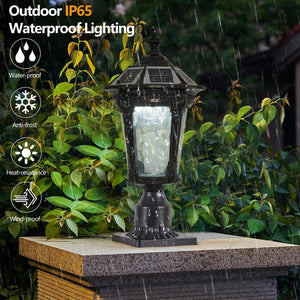 English Elm Retro Solar Lights Dimmable LED Outdoor Garden Lamp, Solar-Powered Auto On/Off, Weatherproof Charm W2312P368731