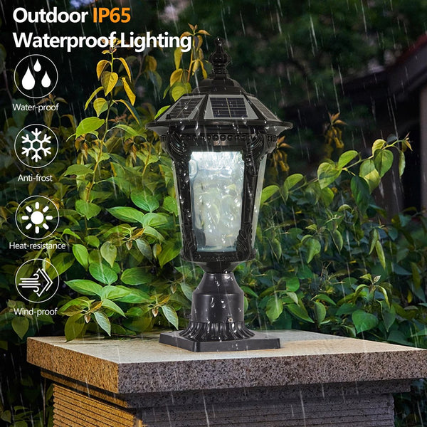 English Elm Retro Solar Lights Dimmable LED Outdoor Garden Lamp, Solar-Powered Auto On/Off, Weatherproof Charm W2312P368731