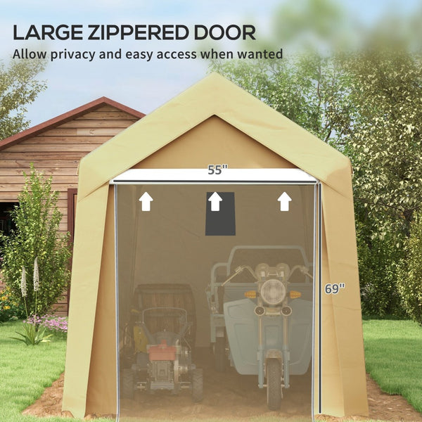 English Elm Outsunny 7' X 12' Portable Garden Storage Tent - Heavy-Duty, Waterproof Shed With Ventilation & Easy Access Door W2225P174114-GIGA