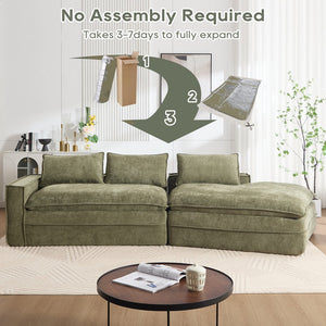 English Elm Modern Minimalist Modular Sectional Sofa - Stylish Cloud Couch With Right-Facing Chaise For Cozy Living W2959S00013