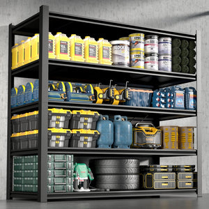 English Elm 83.86" Steel 5-tier Adjustable Shelving Unit Heavy Duty Rack for Garage Pantry T3625P497813