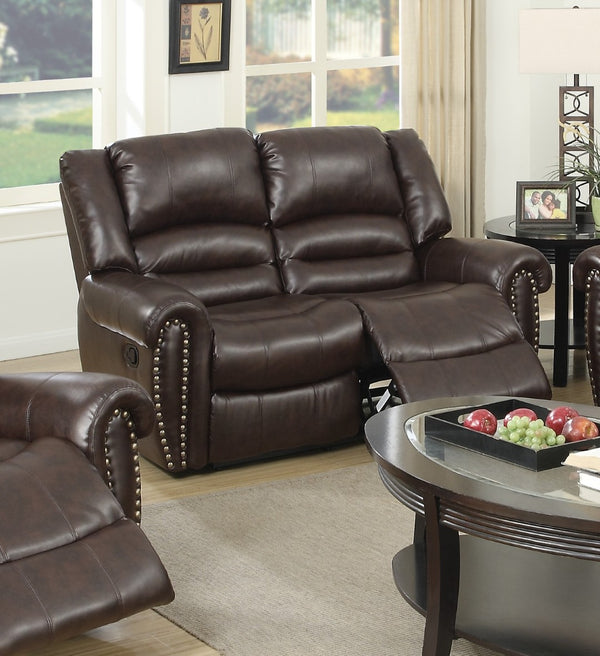 English Elm Plush Relax Manual Motion Loveseat – Luxurious Dark Brown Leather Couch For Ultimate Comfort & Style B011P205584-GIGA