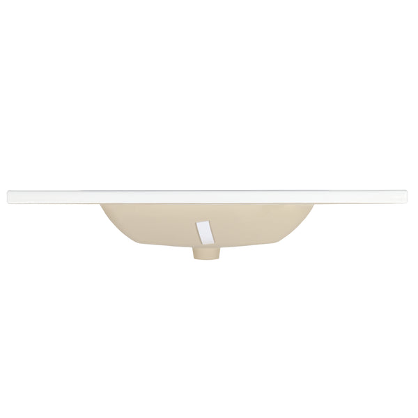 English Elm 35.6" Wide White Ceramic Drop-in Basin with Overflow for Bathroom Vanity W1801P404318