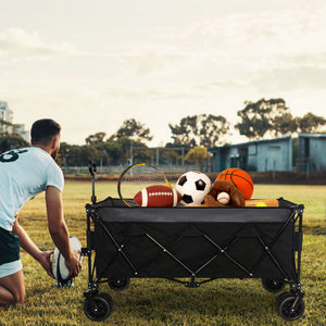 English Elm 51-inch Heavy Duty Folding Utility Wagon with All-terrain Wheels and 480lb Steel Frame W2932P289386