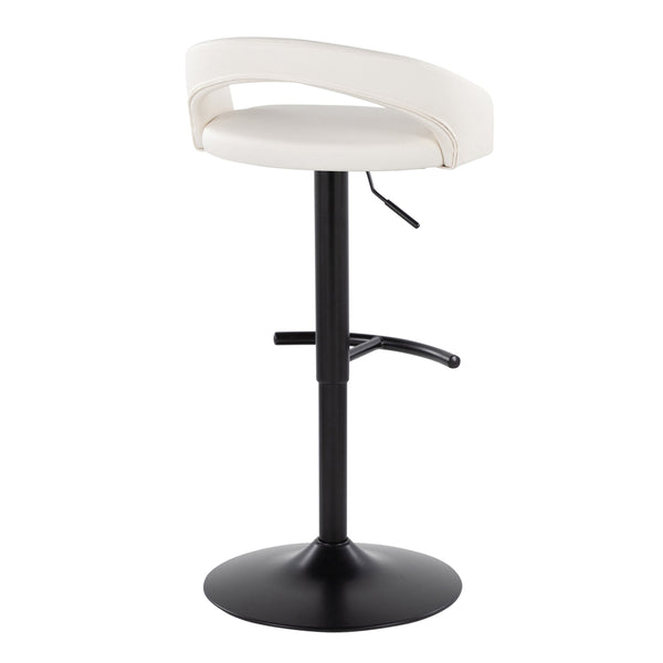 English Elm Adjustable Swivel Barstools Set of 3 Faux Leather Seat Black Metal Base Kitchen B202S02044