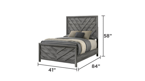 English Elm Denver Modern Twin 5-Piece Bedroom Set in Gray — Contemporary Wood Bed, Nightstand, Dresser, Chest & Mirror (Coordinated) B009S02018