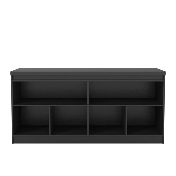 English Elm Sideboard Matte Black Four Door Storage Cabinet for Dining Room or Entryway B365P415822