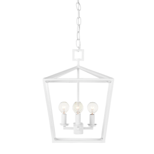 Denison Medium White Lantern - Elegant Hammered Wrought Iron Fixture for Modern Home Décor