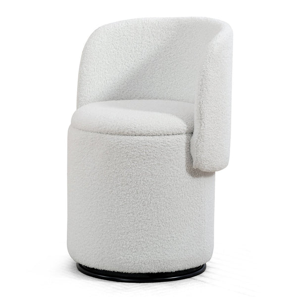 English Elm Stylish Barrel Swivel Accent Chair Upholstered Seat with Storage for Vanity or Dining W3248P424634
